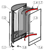 Oranier Pisa support de vitre kit