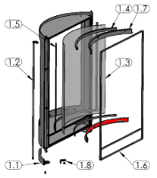 Oranier Pisa support de vitre bas